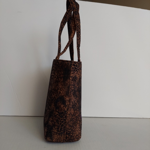 Animal Print Fabric Small Satchel - Picture 3 of 12